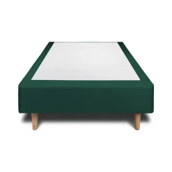Sommeil De Plomb Lit avec tête de lit lignes velours et sommier tapissier - Lit en bois massif* Lit Simple
