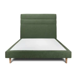 Sommeil De Plomb Lit avec tête de lit lignes tissu et sommier tapissier - Lit en bois massif* Lit Double
