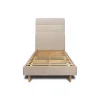 Lit avec tête de lit lignes tissu et sommier kit - Lit en bois massif>Sommeil De Plomb