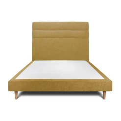 Lit avec tête de lit lignes tissu et sommier tapissier - Lit en bois massif>Sommeil De Plomb Hot
