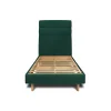 Lit avec tête de lit lignes velours et sommier kit - Lit en bois massif>Sommeil De Plomb Best