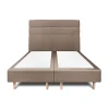 Lit avec tête de lit lignes velours et sommier tapissier - Lit en bois massif>Sommeil De Plomb Best