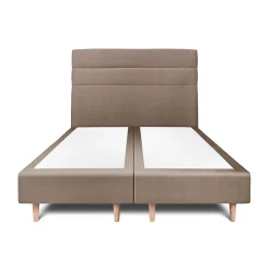 Lit avec tête de lit lignes velours et sommier tapissier - Lit en bois massif>Sommeil De Plomb Best