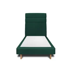 Lit avec tête de lit lignes velours et sommier tapissier - Lit en bois massif>Sommeil De Plomb Hot
