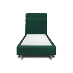 Sommeil De Plomb Lit avec tête de lit lignes velours et sommier tapissier - Lit en bois massif* Lit Simple