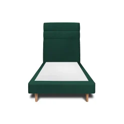 Sommeil De Plomb Lit avec tête de lit lignes velours et sommier tapissier - Lit en bois massif* Lit Simple