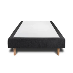 Sommeil De Plomb Lit avec tête de lit lignes tissu et sommier tapissier - Lit en bois massif* Lit Simple