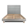 Sommeil De Plomb Lit avec tête de lit lignes bouclette et sommier kit - Lit en bois massif* Lit Double
