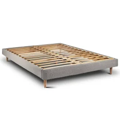 Sommeil De Plomb Lit avec tête de lit lignes bouclette et sommier kit - Lit en bois massif* Lit Double