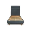 Lit avec tête de lit lignes velours et sommier kit - Lit en bois massif>Sommeil De Plomb Discount
