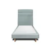 Lit avec tête de lit lignes velours et sommier tapissier - Lit en bois massif>Sommeil De Plomb Online