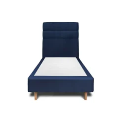Lit avec tête de lit lignes velours et sommier tapissier - Lit en bois massif>Sommeil De Plomb Discount