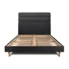 Lit avec tête de lit lignes tissu et sommier kit - Lit en bois massif>Sommeil De Plomb Online