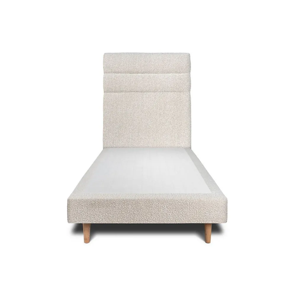 Sommeil De Plomb Lit avec tête de lit lignes bouclette et sommier tapissier - Lit en bois massif* Lit Simple