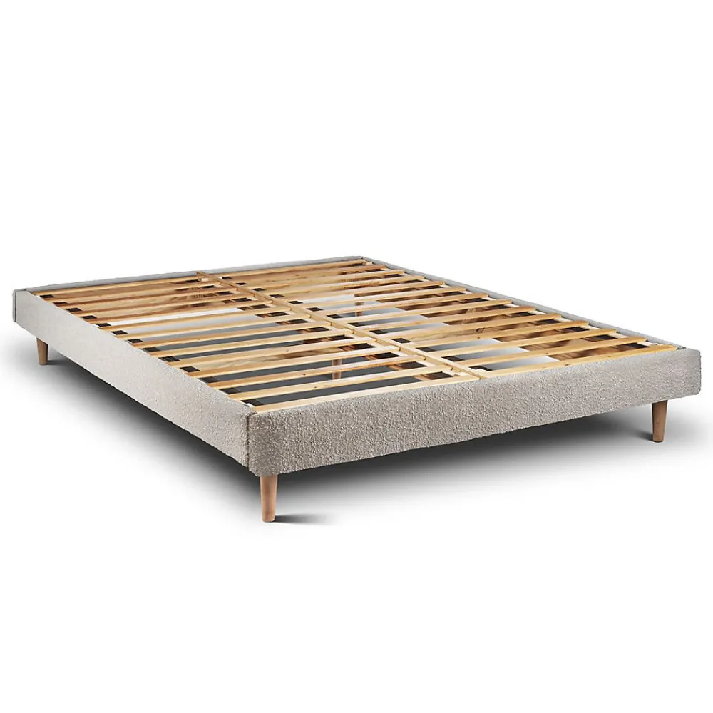 Lit avec tête de lit lignes bouclette et sommier kit - Lit en bois massif>Sommeil De Plomb New