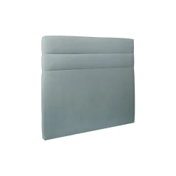 Lit avec tête de lit lignes velours et sommier tapissier - Lit en bois massif><noscript><img width=