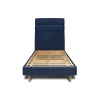 Lit avec tête de lit lignes velours et sommier kit - Lit en bois massif>Sommeil De Plomb