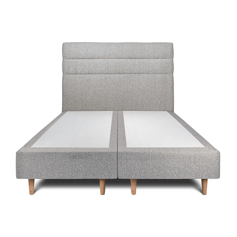 Sommeil De Plomb Lit avec tête de lit lignes bouclette et sommier tapissier - Lit en bois massif* Lit Double