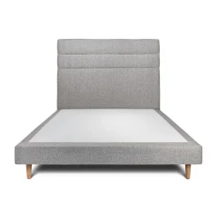 Lit avec tête de lit lignes bouclette et sommier tapissier - Lit en bois massif>Sommeil De Plomb Clearance