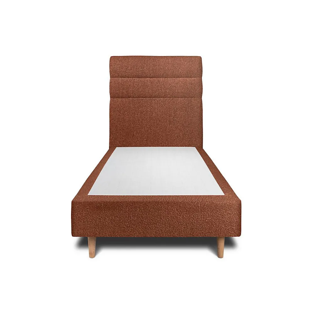 Lit avec tête de lit lignes bouclette et sommier tapissier - Lit en bois massif>Sommeil De Plomb New