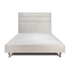 Lit avec tête de lit lignes bouclette et sommier tapissier - Lit en bois massif>Sommeil De Plomb Sale