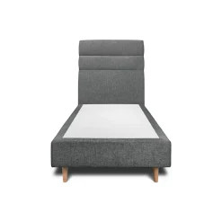 Sommeil De Plomb Lit avec tête de lit lignes tissu et sommier tapissier - Lit en bois massif* Lit Simple