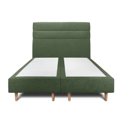 Sommeil De Plomb Lit avec tête de lit lignes tissu et sommier tapissier - Lit en bois massif* Lit Double