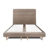 Lit avec tête de lit lignes velours et sommier tapissier - Lit en bois massif>Sommeil De Plomb Best