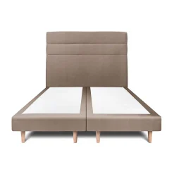Lit avec tête de lit lignes velours et sommier tapissier - Lit en bois massif>Sommeil De Plomb Best