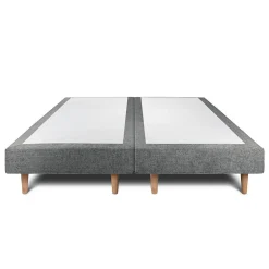 Sommeil De Plomb Lit avec tête de lit lignes tissu et sommier tapissier - Lit en bois massif* Lit Double