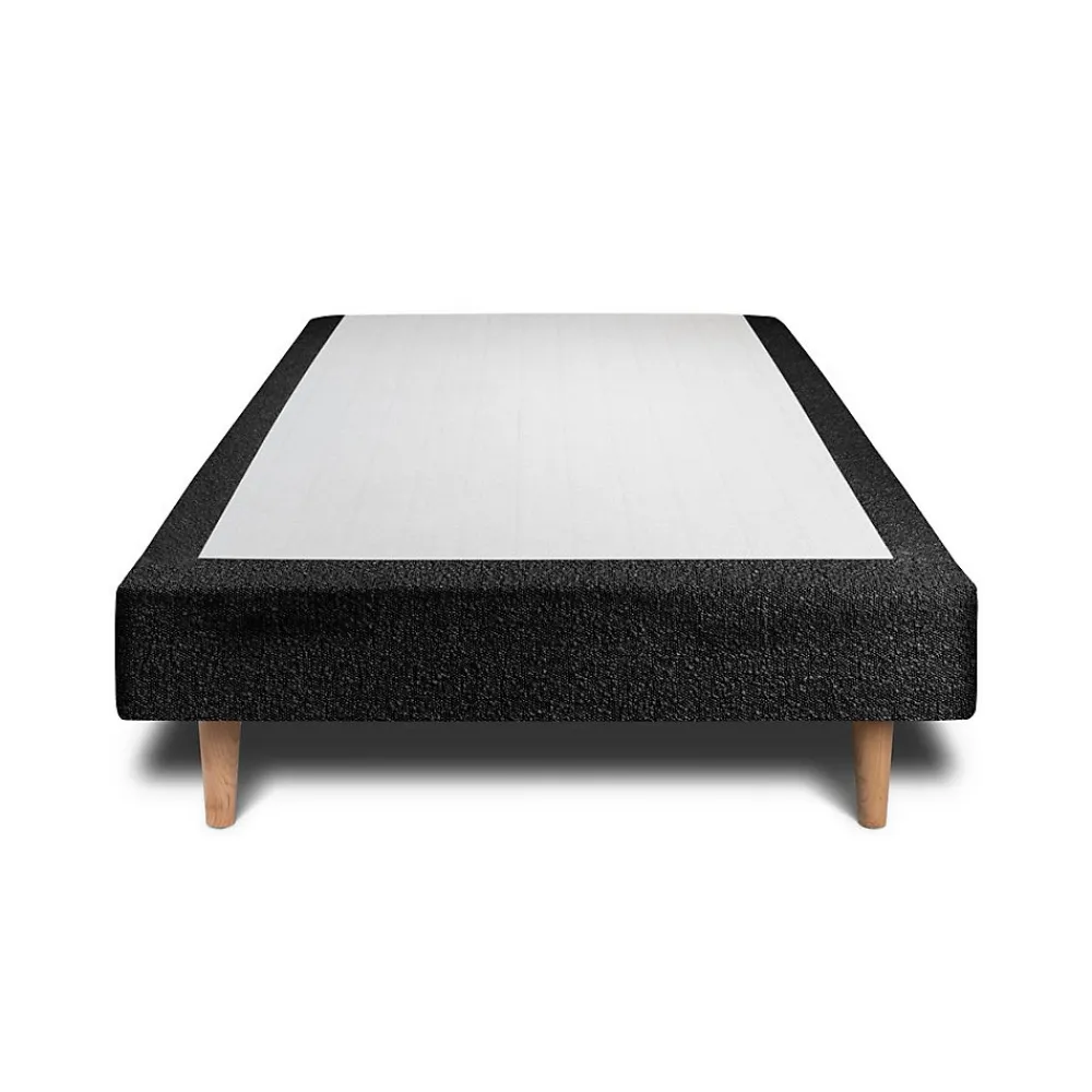 Sommeil De Plomb Lit avec tête de lit lignes bouclette et sommier tapissier - Lit en bois massif* Lit Simple