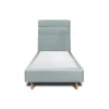 Lit avec tête de lit lignes velours et sommier tapissier - Lit en bois massif>Sommeil De Plomb Outlet