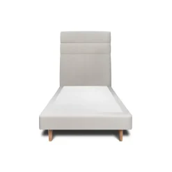 Sommeil De Plomb Lit avec tête de lit lignes velours et sommier tapissier - Lit en bois massif* Lit Simple