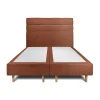 Sommeil De Plomb Lit avec tête de lit lignes bouclette et sommier tapissier - Lit en bois massif* Lit Double