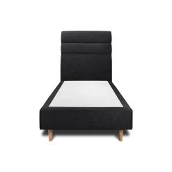 Sommeil De Plomb Lit avec tête de lit lignes tissu et sommier tapissier - Lit en bois massif* Lit Simple