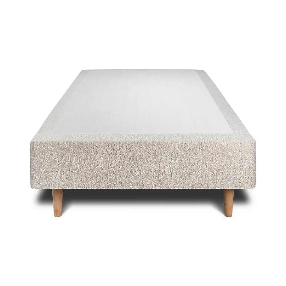 Lit avec tête de lit lignes bouclette et sommier tapissier - Lit en bois massif>Sommeil De Plomb New