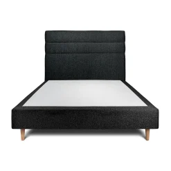 Sommeil De Plomb Lit avec tête de lit lignes bouclette et sommier tapissier - Lit en bois massif* Lit Simple