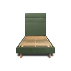 Lit avec tête de lit lignes tissu et sommier kit - Lit en bois massif>Sommeil De Plomb New