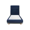 Sommeil De Plomb Lit avec tête de lit lignes velours et sommier tapissier - Lit en bois massif* Lit Simple