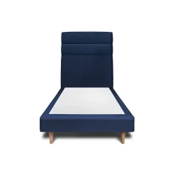 Lit avec tête de lit lignes velours et sommier tapissier - Lit en bois massif>Sommeil De Plomb Best
