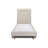 Lit avec tête de lit lignes tissu et sommier tapissier - Lit en bois massif>Sommeil De Plomb