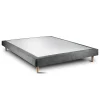 Sommeil De Plomb Lit avec tête de lit lignes tissu et sommier tapissier - Lit en bois massif* Lit Simple