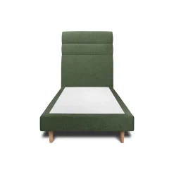 Sommeil De Plomb Lit avec tête de lit lignes tissu et sommier tapissier - Lit en bois massif* Lit Simple