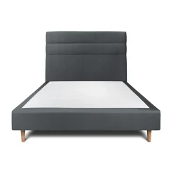 Sommeil De Plomb Lit avec tête de lit lignes velours et sommier tapissier - Lit en bois massif* Lit Simple
