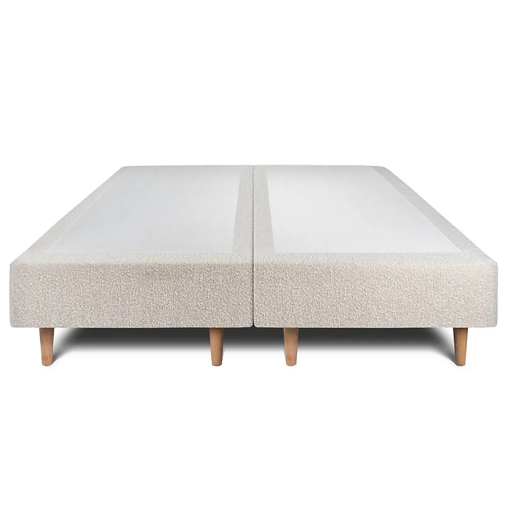 Sommeil De Plomb Lit avec tête de lit lignes bouclette et sommier tapissier - Lit en bois massif* Lit Double