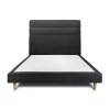 Sommeil De Plomb Lit avec tête de lit lignes tissu et sommier tapissier - Lit en bois massif* Lit Double