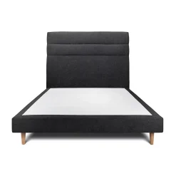 Sommeil De Plomb Lit avec tête de lit lignes tissu et sommier tapissier - Lit en bois massif* Lit Double