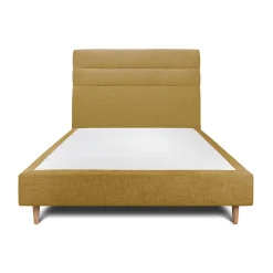 Sommeil De Plomb Lit avec tête de lit lignes tissu et sommier tapissier - Lit en bois massif* Lit Double