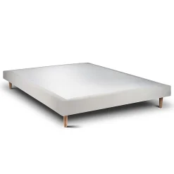 Sommeil De Plomb Lit avec tête de lit lignes velours et sommier tapissier - Lit en bois massif* Lit Double