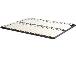 Vente-unique Lit avec tête de lit rangements et tiroirs - 140 x 190 cm - Coloris : Blanc + Sommier + Matelas - LEANDRE* Lit Avec Rangement